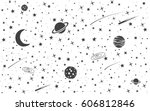 space background with cosmic... | Shutterstock .eps vector #606812846
