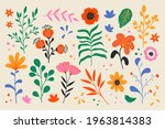 hand drawn botanical set. wild... | Shutterstock .eps vector #1963814383