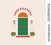 modern front house door.... | Shutterstock .eps vector #2010096416