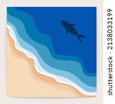 abstract ocean landscape poster.... | Shutterstock .eps vector #2138033199