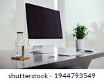 Office desk with pro computer design work desk setup
