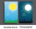 day and night landscape... | Shutterstock .eps vector #755340859