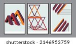 set of three abstract geometric ... | Shutterstock .eps vector #2146953759