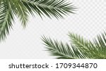 palm branches in the corners ... | Shutterstock .eps vector #1709344870