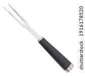 Small photo of Meat Forks with soft plastic Handle and Stainless Steel Carving, Fork Barbecue, Fork for Kitchen Roast. Chef Fork . Perspective view