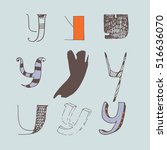 vector set of colorful alphabet ... | Shutterstock .eps vector #516636070