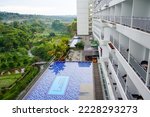 Small photo of Cianjur, Indonesia - October, 2022 : Le Eminence Puncak Hotel Convention Resort is a hotel located in the peak pass area with views of hill, river, valley and mountains. Five star best hotel.