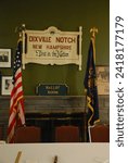 Small photo of Dixville Notch, New Hampshire - January 23 2024: The ballot room in the Tillotson house, the setting of the 2024 midnight vote