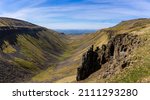 Small photo of High Cup Nick, a classic valley in the Northern Pennines Area of Natural Beauty in England.