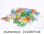 paper clip isolated on a white... | Shutterstock . vector #2116307126