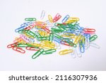 paper clip isolated on a white... | Shutterstock . vector #2116307936
