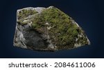Rock Boulder With Moss Isolated ...