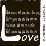 love. slogan graphic for... | Shutterstock .eps vector #325834760