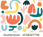 hand drawn various brush sroke... | Shutterstock .eps vector #1518267746