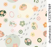 easter seamless pattern with... | Shutterstock .eps vector #1923787889