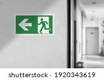 Fire exit sign in the corridor...