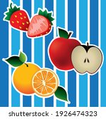 fresh fruits with blue... | Shutterstock .eps vector #1926474323