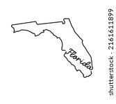 Florida Us State Outline Map...