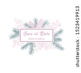 winter wedding. vintage wedding ... | Shutterstock .eps vector #1523419913
