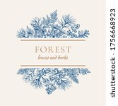 forest. card with bouquet with... | Shutterstock .eps vector #1756668923
