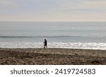 Small photo of Beachcomber scans the shoreline for lost valuables