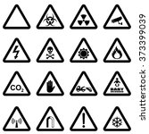 hazard sign set for biological... | Shutterstock .eps vector #373399039