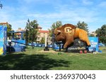 Small photo of Boulder, CO USA - September 29, 2023: The University of Colorado Boulder prepares for the USC football game at home. College football. Fox Sports Big Noon Kickoff show in Farrand Field
