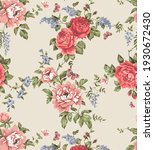 Red Rose Seamless Pattern With...