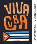Tee Cuba Havana text with vector illustrations. For t-shirt prints and other uses.
