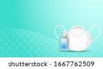 alcohol gel hand sanitizer and... | Shutterstock .eps vector #1667762509