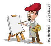 Artist-doing-a-sketch-on-a-canvas Image - Free Stock Photo - Public 