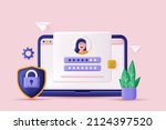 login and password concept 3d... | Shutterstock .eps vector #2124397520