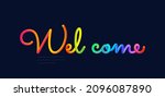 welcome text design with... | Shutterstock .eps vector #2096087890