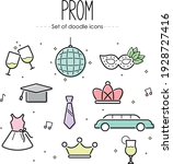 Set Of Prom Doodle Icons 