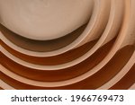 Abstract background and texture of terracotta plates.