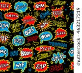 cartoon comic book speech... | Shutterstock .eps vector #463217219