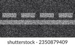 Small photo of Seamless asphalt texture with dual unbroken and interrupted lines at the center for lane division and controlled overtaking, grunge tarmac surface with double stripes, traffic regulation concept