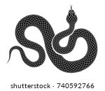 snake outline illustration.... | Shutterstock . vector #740592766