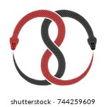 ouroboros symbol tattoo design. ... | Shutterstock . vector #744259609