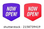 now open advertising label  new ... | Shutterstock . vector #2158739419