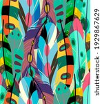 feather print multi colors... | Shutterstock . vector #1929867629