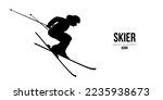 abstract silhouette of a skiing ...