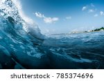 Small photo of Ocean wave breaking on the shore. Surfspot named Jailbreak, Maldives