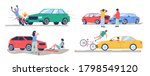 road traffic accident set ... | Shutterstock .eps vector #1798549120
