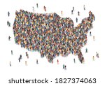 usa map made of many people ... | Shutterstock .eps vector #1827374063