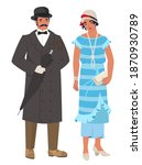 victorian couple lady and... | Shutterstock .eps vector #1870930789