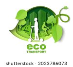 green leaf with eco friendly... | Shutterstock .eps vector #2023786073