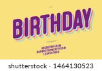 vector birthday font 3d bold...