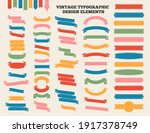ribbon and emblem set vintage... | Shutterstock .eps vector #1917378749