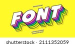 vector font 3d style trendy... | Shutterstock .eps vector #2111352059